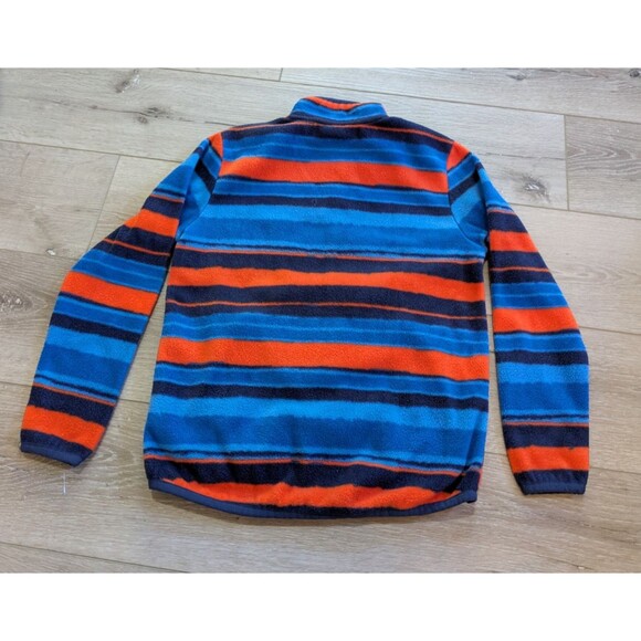 Eddie Bauer Blue Orange Striped Fleece Sweater Jacket Youth Boys Size S 7-8 - Picture 7 of 7